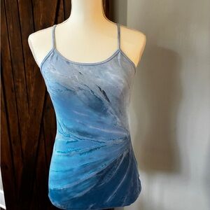 The Hard Tail Women's Tank Top Built-in Bra Racerback Size M Blue